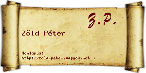 Zöld Péter névjegykártya