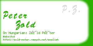 peter zold business card